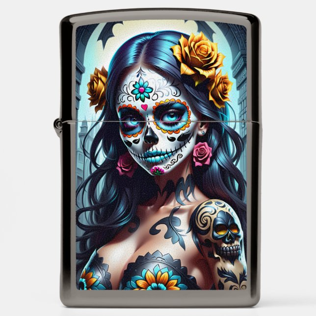 Sugar Skull Art - Bloeiende schoonheid (Front)