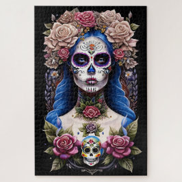 Sugar Skull Art - Bloeiende schoonheid Legpuzzel