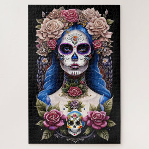 Sugar Skull Art - Bloeiende schoonheid Legpuzzel