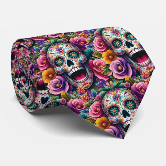 Sugar Skull Art - Boeket van Botten Stropdas (Opgerold)