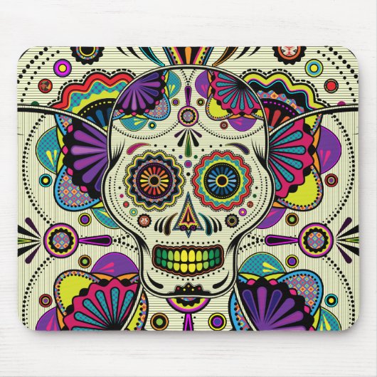 Sugar Skull Art - Dag van de dode mousepad Muismat (Voorkant)