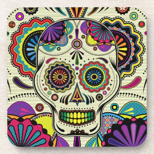 Sugar Skull Art / Dag van de dode onderzetters (Voorkant)