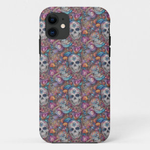 Sugar Skull Art - Dag van de Dode Werveling iPhone 11 Hoesje