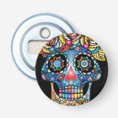 Sugar Skull Art, Dag van de Doden Button Flesopener (Voorkant)