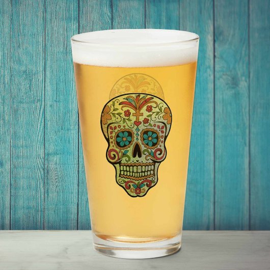 Sugar Skull Art, Dag van de Doden Glas