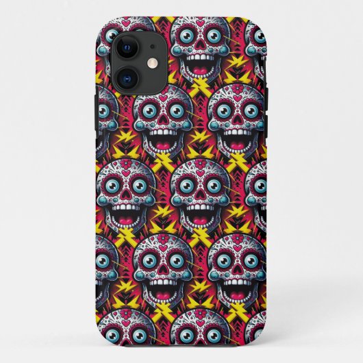 Sugar Skull Art - elektrische dag van de doden Case-Mate iPhone Case (Achterkant)