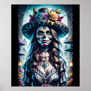 Sugar Skull Art - Feestelijke geest Poster