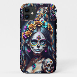 Sugar Skull Art - Fiesta van kleuren iPhone 11 Hoesje