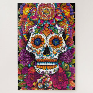 Sugar Skull Art - Fiesta van kleuren Legpuzzel