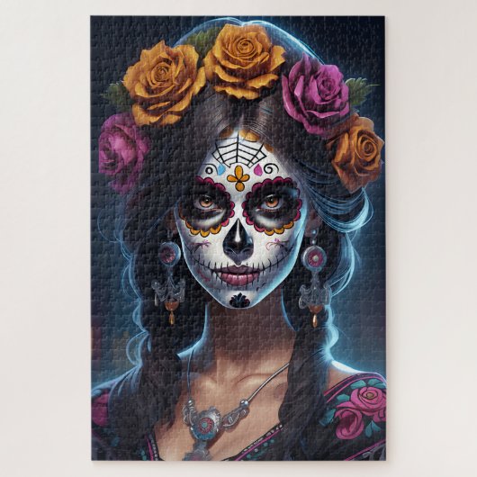 Sugar Skull Art - Floral Elegance Legpuzzel (Verticaal)