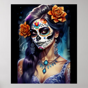 Sugar Skull Art - Gezichten van het festival Poster