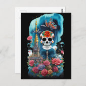 Sugar Skull Art - Kleurrijk Altaar Briefkaart (Voorkant / Achterkant)