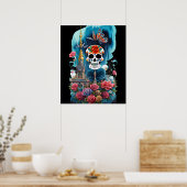 Sugar Skull Art - Kleurrijk Altaar Poster (Keuken)
