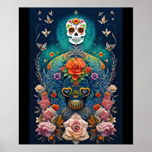 Sugar Skull Art - Kleurrijke creaties Poster