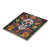 Sugar Skull Art - Kleurrijke tradities Tegeltje (Zijkant)