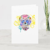 Sugar Skull Art Kleurrijke Viering NAAM Kaart (Voorkant)