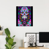 Sugar Skull Art - Leven in de dood Poster (Thuiskantoor)