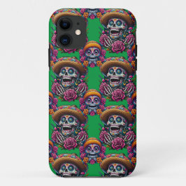 Sugar Skull Art - Levendige Dag van de Doden (Groe iPhone 11 Hoesje