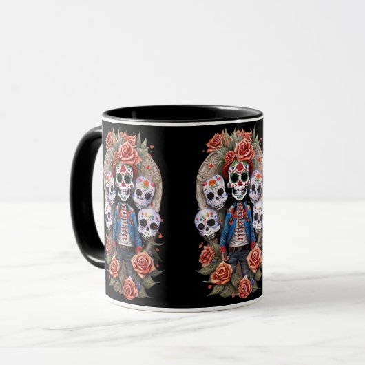 Sugar Skull Art - Man staand in boog Mok (Voorkant links)