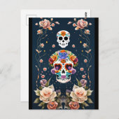 Sugar Skull Art - Mexicaans erfgoed Briefkaart (Voorkant / Achterkant)
