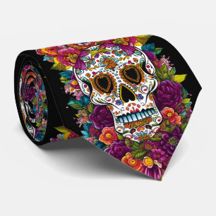 Sugar Skull Art - Mexico's Dag van de Doden Stropdas
