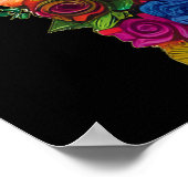 Sugar Skull Art - Mooie vrouw in bloemen Poster (Hoek)