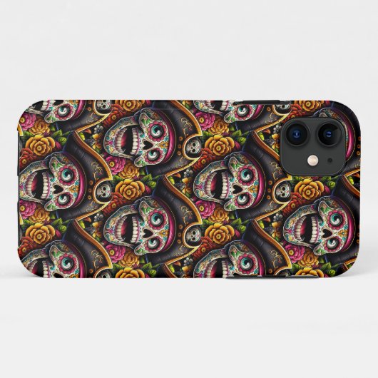 Sugar Skull Art - Pirate Skull Case-Mate iPhone Case (Achterkant (horizontaal))