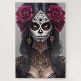 Sugar Skull Art - Rozen en feestvreugde Legpuzzel