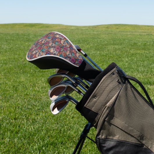 Sugar Skull Art - Schedels en Vlinders Golfheadcover (Insitu)