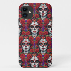 Sugar Skull Art - Skull Make-up om te verblinden iPhone 11 Hoesje