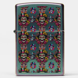 Sugar Skull Art -Top Hat Floral Fiesta