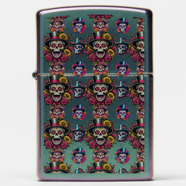 Sugar Skull Art -Top Hat Floral Fiesta (Front)