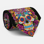 Sugar Skull Art - Traditioneel Mexicaans Stropdas (Opgerold)