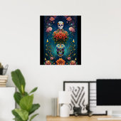 Sugar Skull Art - Traditionele Dia de los Muertos Poster (Thuiskantoor)