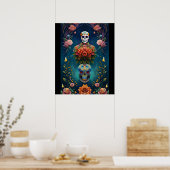 Sugar Skull Art - Traditionele Dia de los Muertos Poster (Keuken)