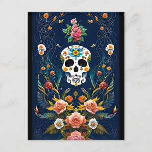 Sugar Skull Art - Vier traditie Briefkaart