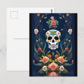 Sugar Skull Art - Vier traditie Briefkaart (Voorkant / Achterkant)