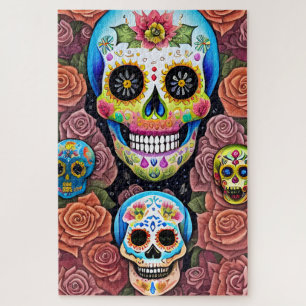 Sugar Skull Art - Vieren Dia de los Muertos Legpuzzel