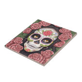 Sugar Skull Art - Vrouw met make-up Tegeltje (Zijkant)