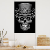 Sugar Skull Black + White Image on a Wall Poster (Cuisine)