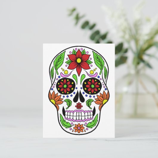 Sugar Skull-briefkaart Briefkaart (Staand voorkant)