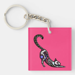 Sugar Skull Calavera Cat I Sleutelhanger