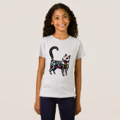Sugar Skull Calavera Cat IV T-shirt (Voorkant volledig)