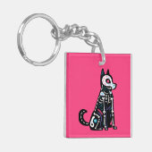 Sugar Skull Calavera Hond I Sleutelhanger (Voorkant Links)