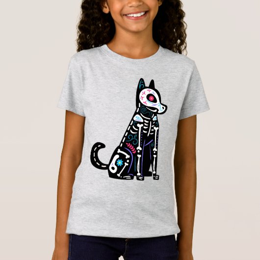 Sugar Skull Calavera Hond I T-shirt (Voorkant)