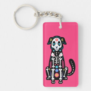 Sugar Skull Calavera Hond IV Sleutelhanger