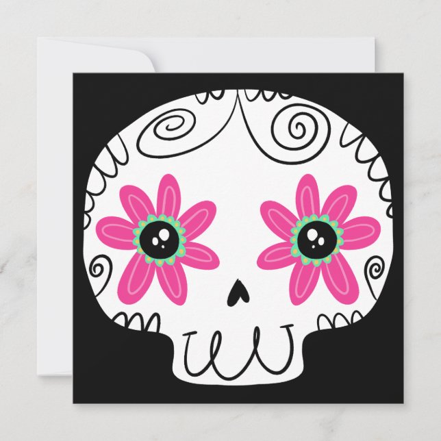 Sugar Skull Calaverita Dag van de Dode Sleutelhang (Voorkant)