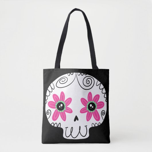 Sugar Skull Calaverita Dag van de Dode Sleutelhang Draagtas (Voorkant)