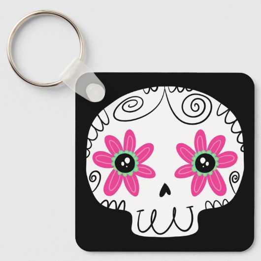 Sugar Skull Calaverita Dag van de Dode Sleutelhang Sleutelhanger (Voorkant)