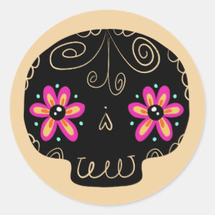 Sugar Skull Calaverita Dag van de Doden Ronde Sticker